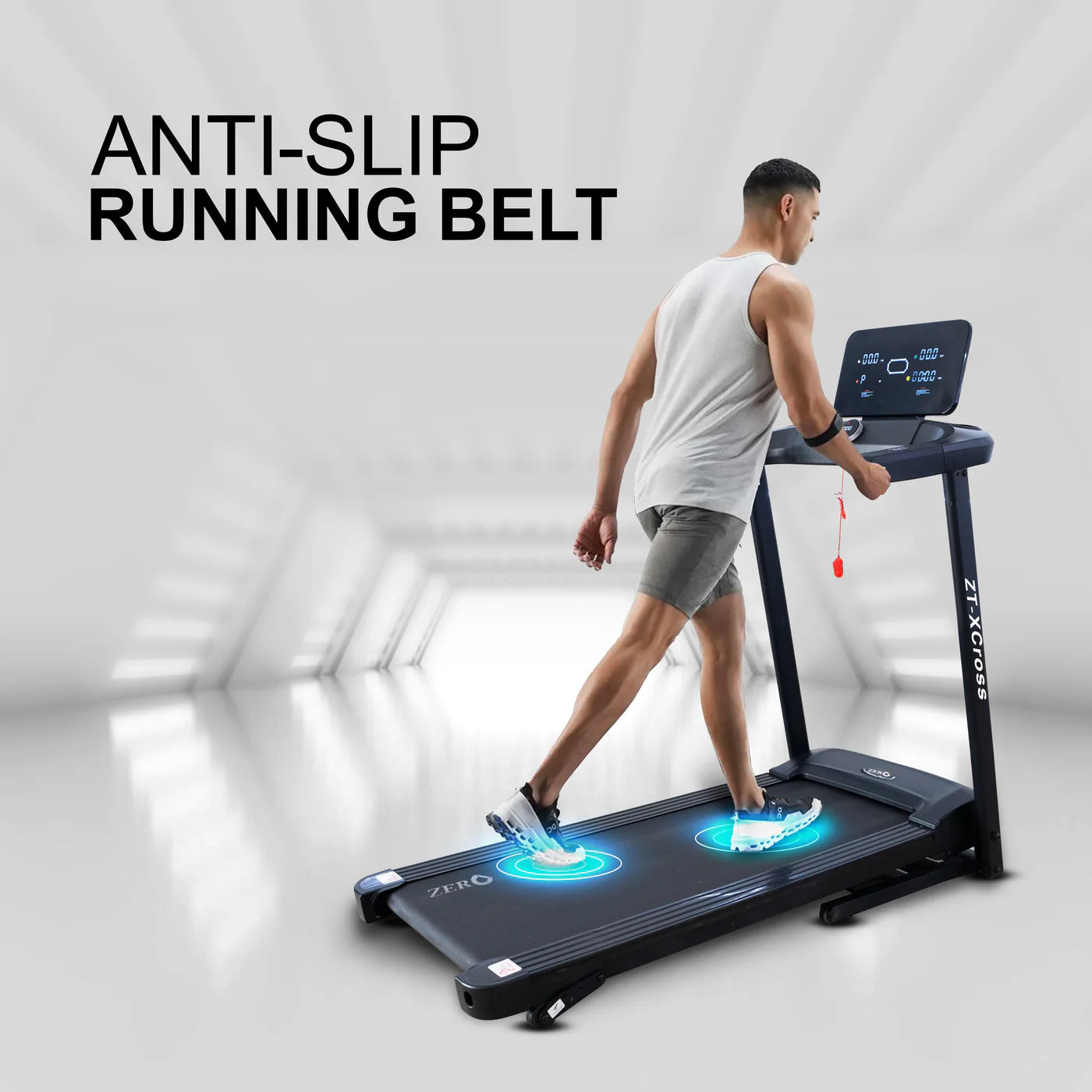 ZERO HEALTH CARE ZT-CROSS TREADMILL 1390 x 690 Electric, Max 130KG, LED Display Massage Gadget Black