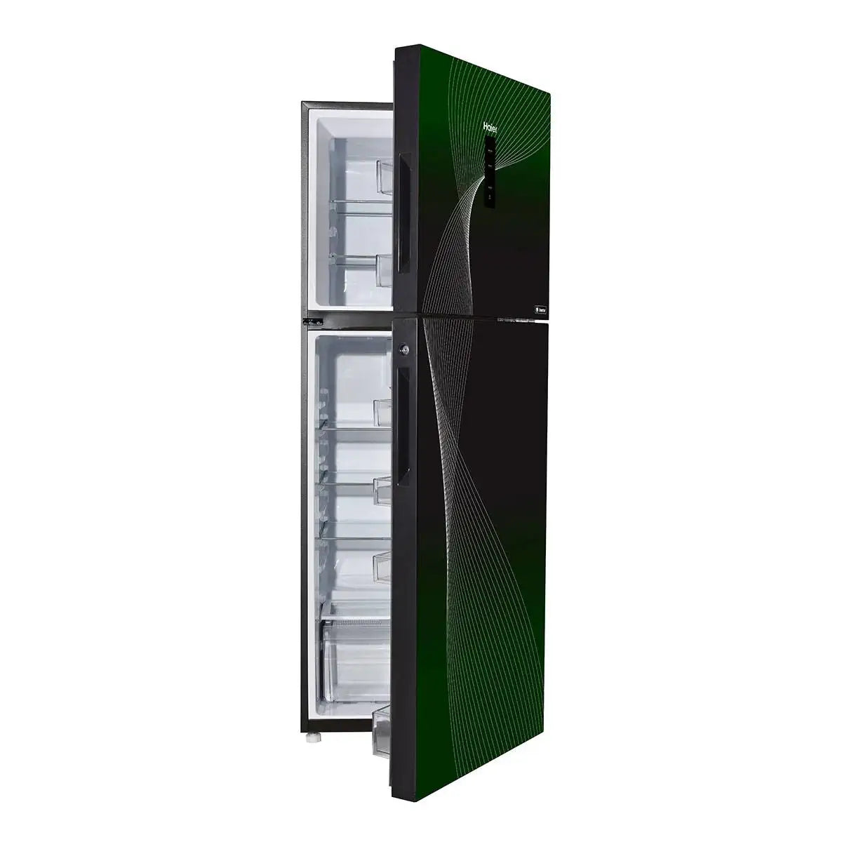 HAIER HRF-346 IFGA 12 Cft. Digital Inverter-Glass Door Refrigerator Green