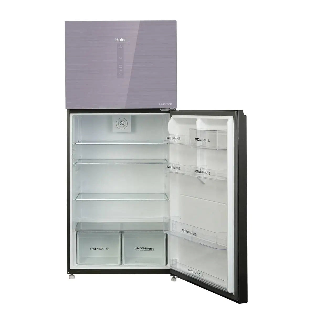 HAIER HRF-538 IOT 19Cft Digital Inverter-Glass Door Refrigerator Silver Grey