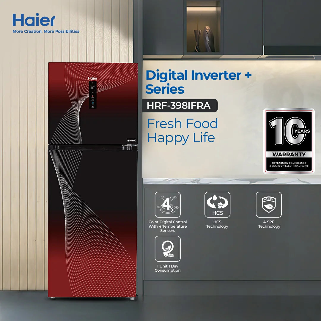 HAIER Refrigerator 14 Cft. RED HRF-398 IFRA