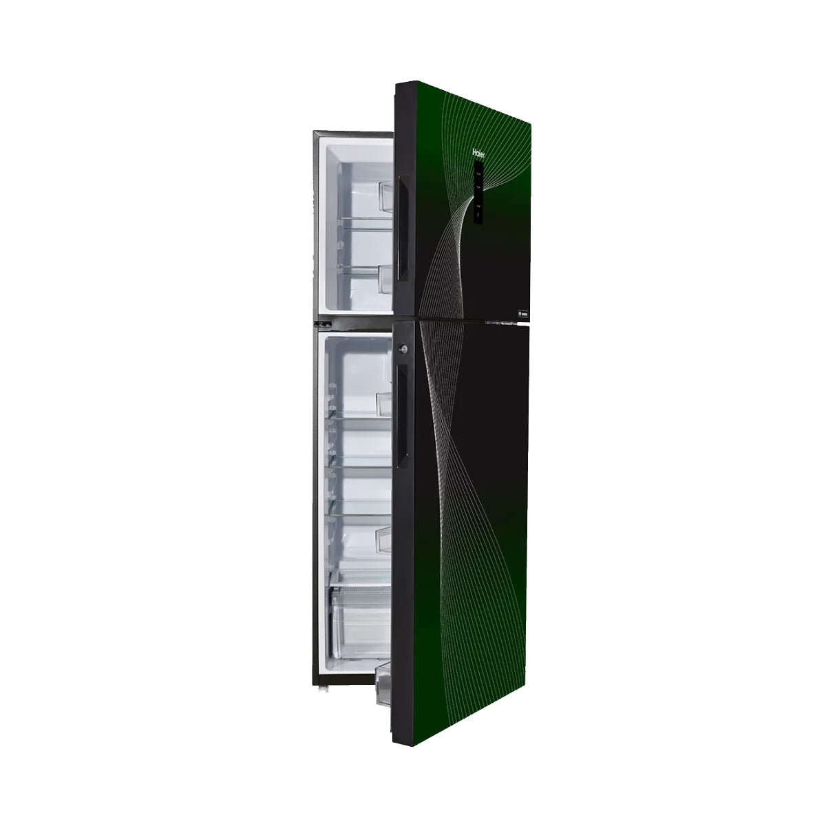 HAIER HRF-368 IFGA 13 Cft. Digital Inverter-Glass Door Refrigerator Green