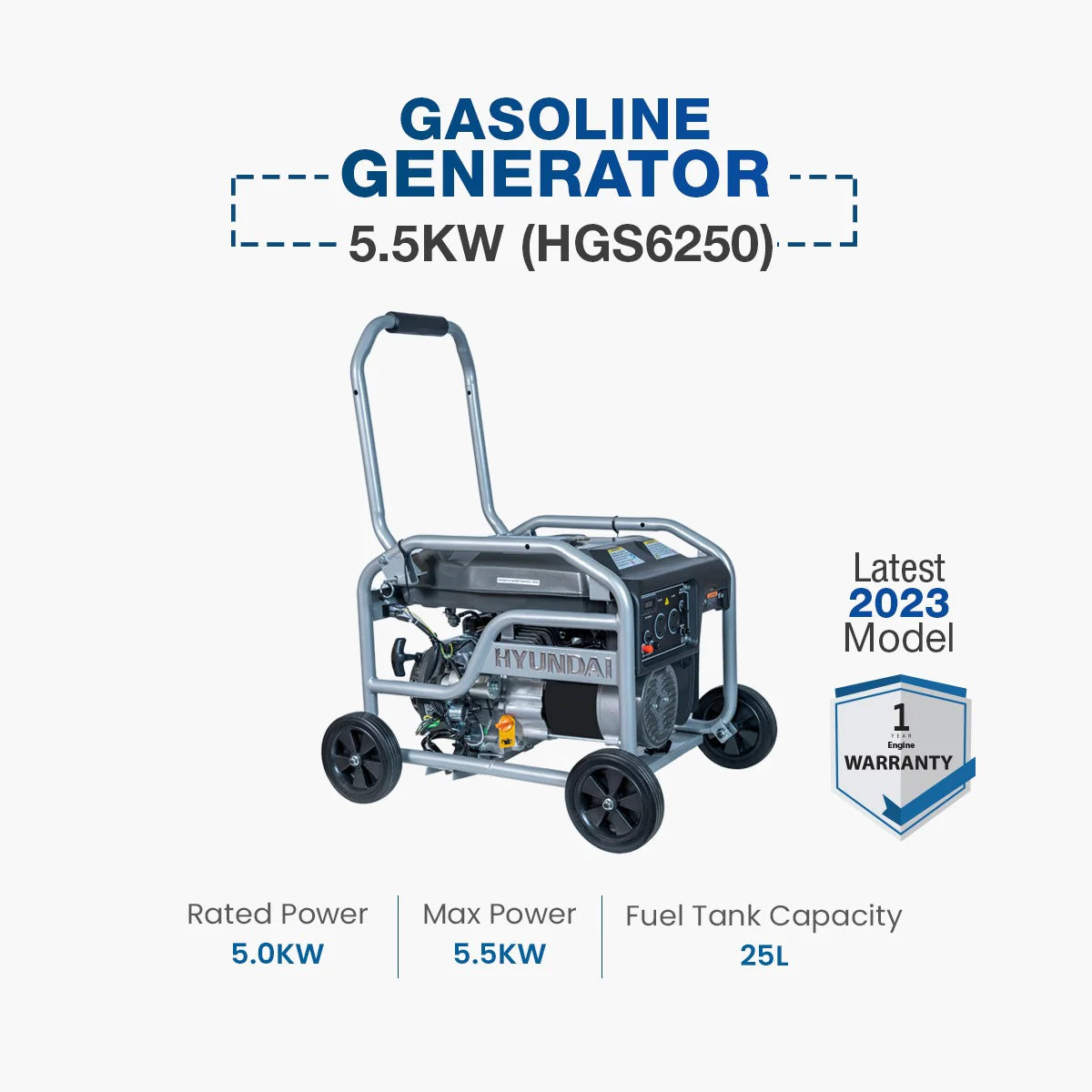 HYUNDAI HGS-6250 5.5 KW Fuel & Gas Generator