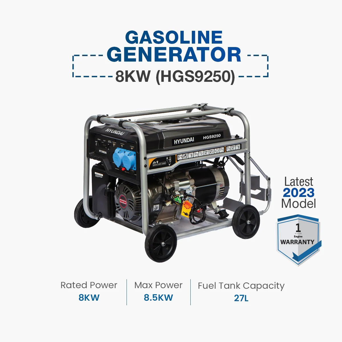 HYUNDAI HGS-9250 800KVA Fuel & Gas Generator Grey
