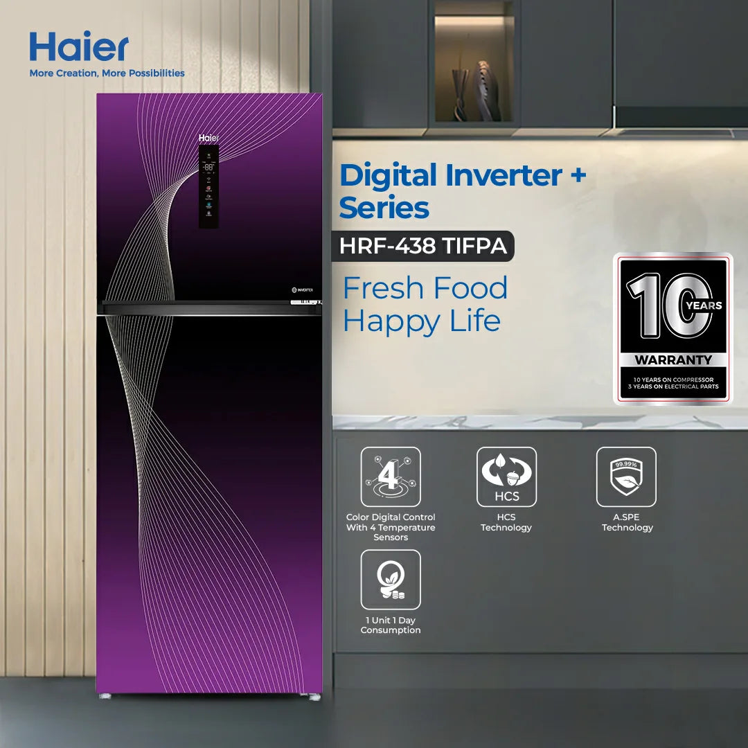 HAIER Refrigerator 15 Cft. PURPLE HRF-438 IFPA