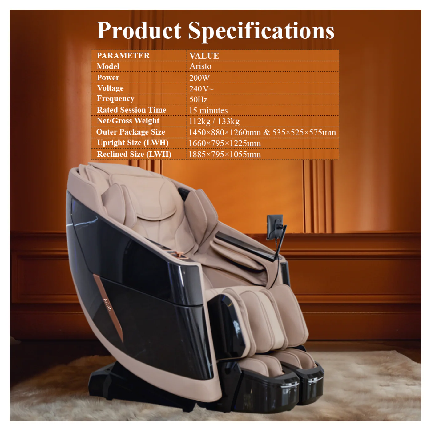 ZERO HEALTH CARE ARISTO Massage Chair