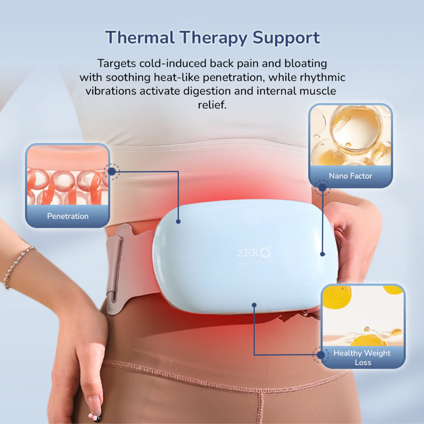 ZERO HEALTH CARE Baelibelt Standard Multi-Functional, Multi-Therapy, Rechargeable Massage Gadget BEIGE