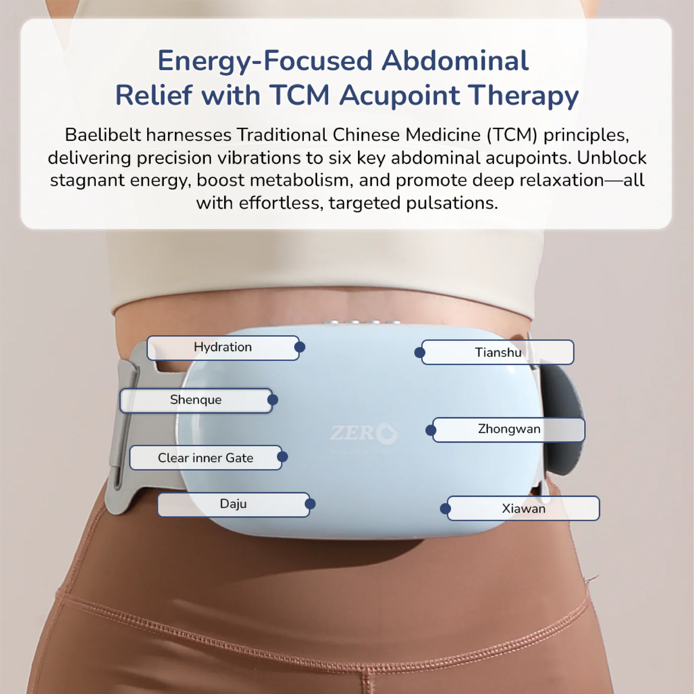 ZERO HEALTH CARE Baelibelt Standard Multi-Functional, Multi-Therapy, Rechargeable Massage Gadget BEIGE