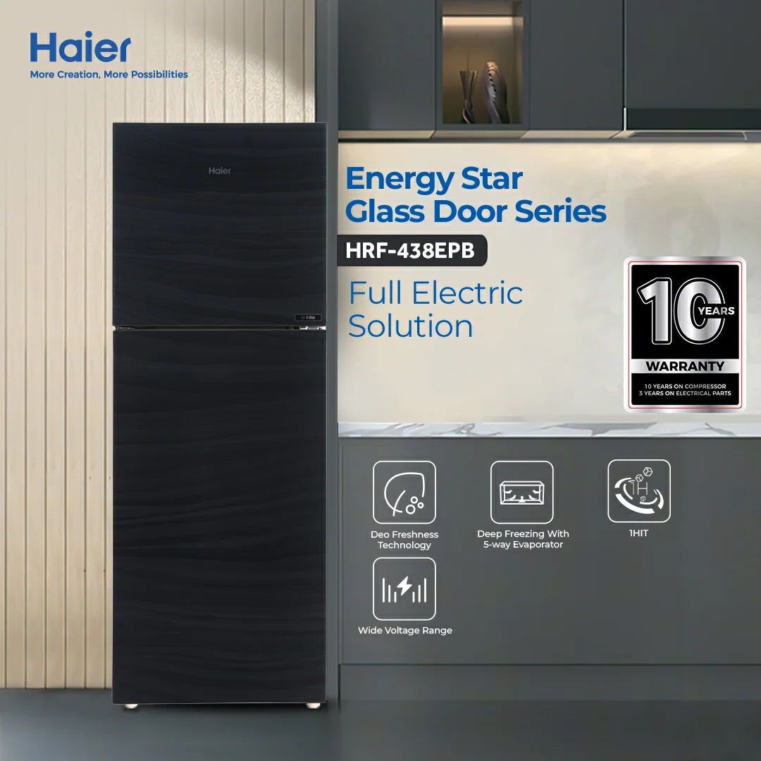 HAIER Refrigerator 16Cft BLACK HRF-438 EPB