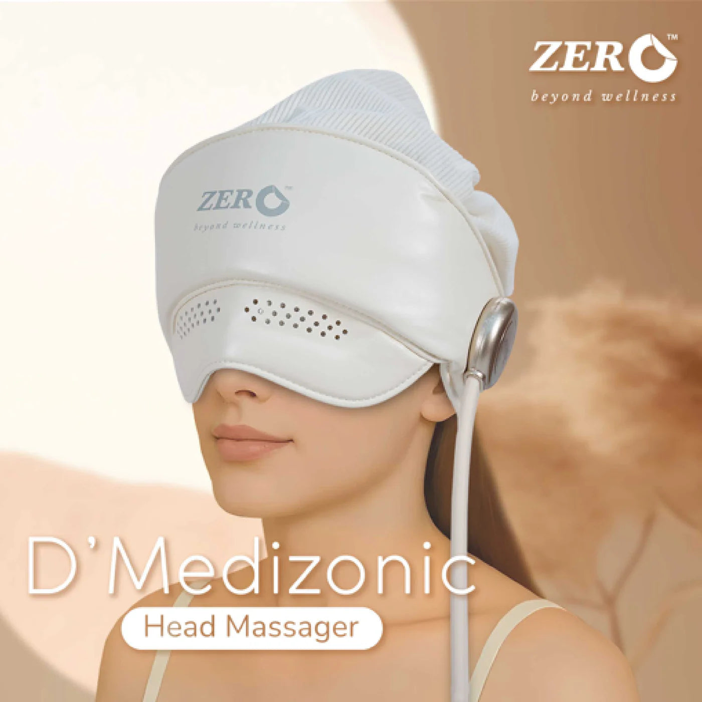 ZERO HEALTH CARE D’Medizonic Head Massager Standard Airbag force, Heating, multi mode, music, Rechargeable Massage Gadget White