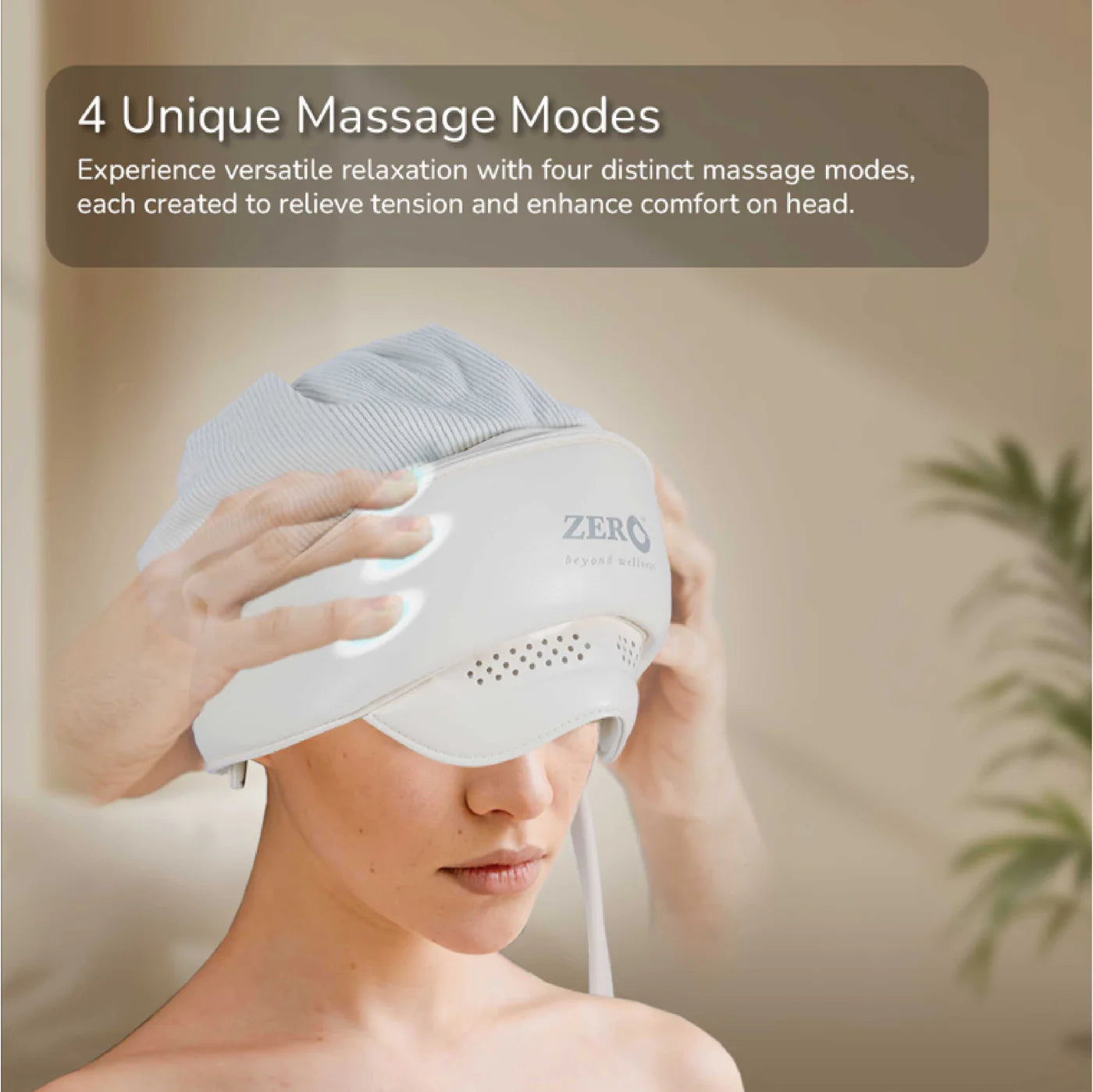 ZERO HEALTH CARE D’Medizonic Head Massager Standard Airbag force, Heating, multi mode, music, Rechargeable Massage Gadget White