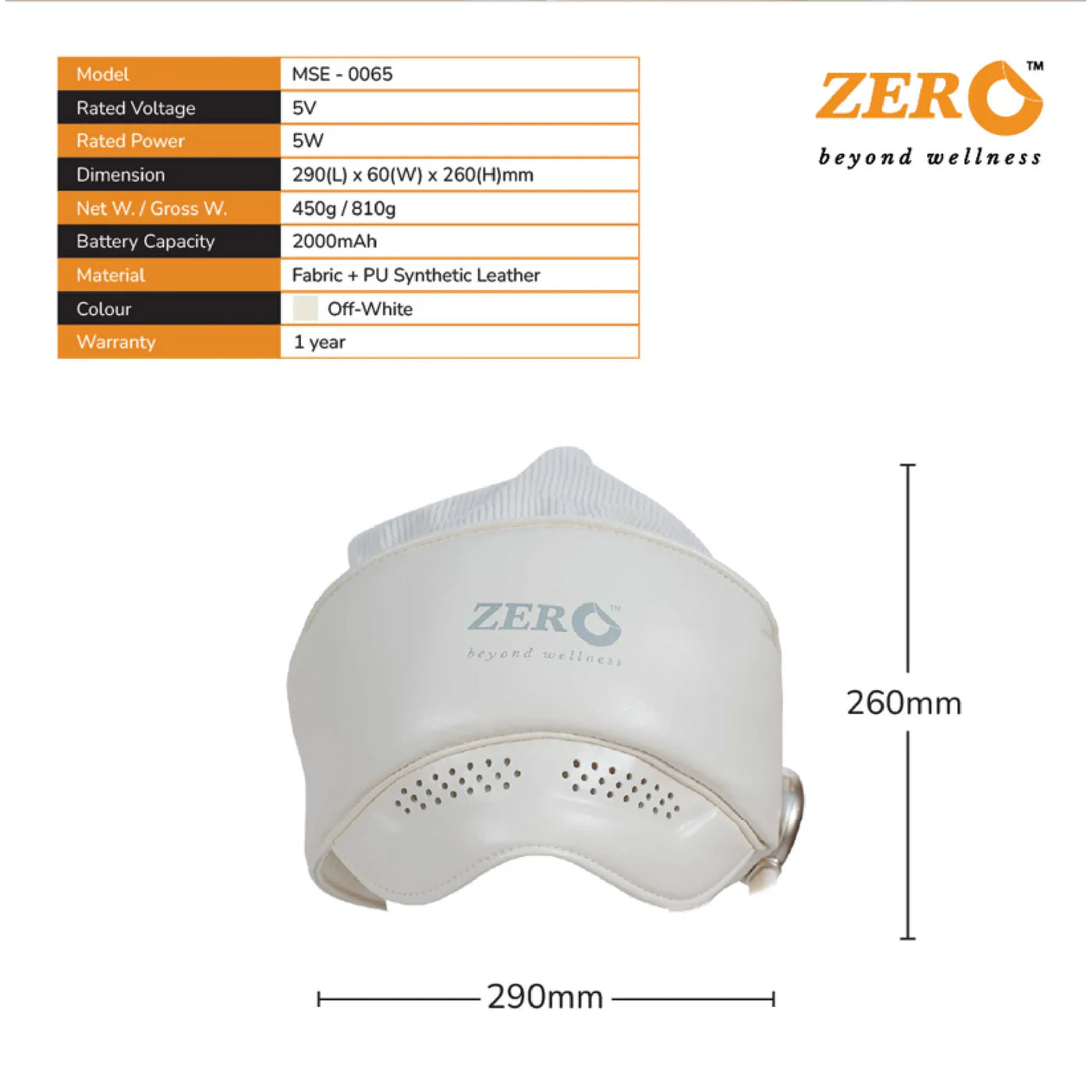 ZERO HEALTH CARE D’Medizonic Head Massager Standard Airbag force, Heating, multi mode, music, Rechargeable Massage Gadget White