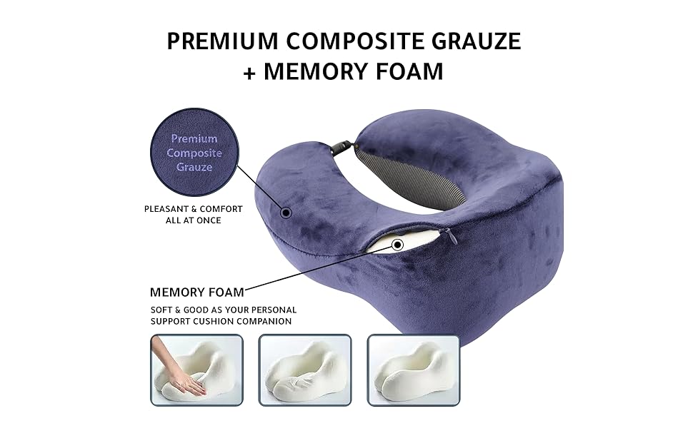 ZERO HEALTH CARE Cozy Neck Pillow Neck Pillow Massage Gadget Black