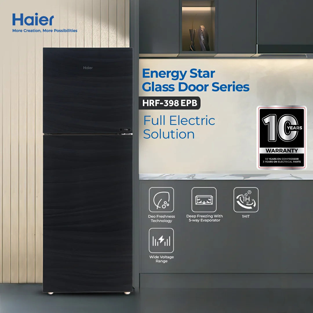 HAIER Refrigerator 14Cft BLACK HRF-398 EPB