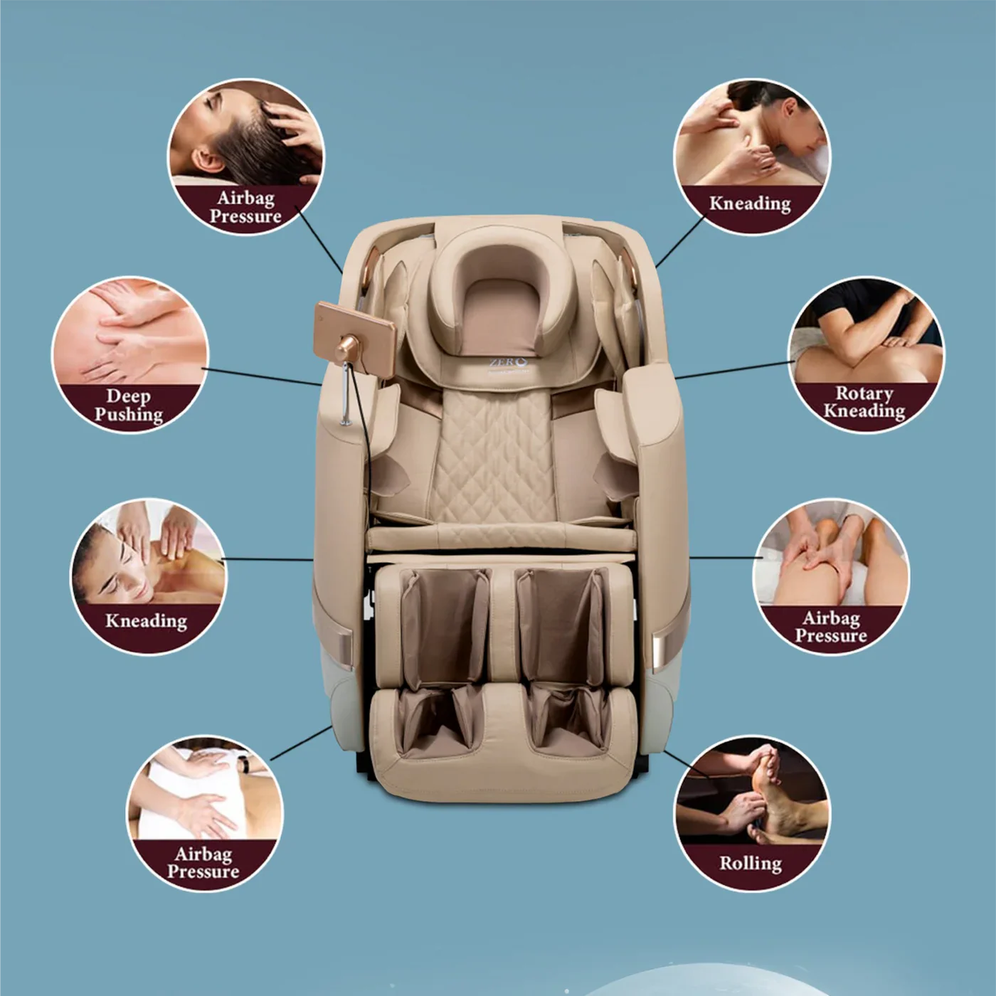 ZERO HEALTH CARE HEAL MASTER 2D Massage Chair Massage Gadget BEIGE