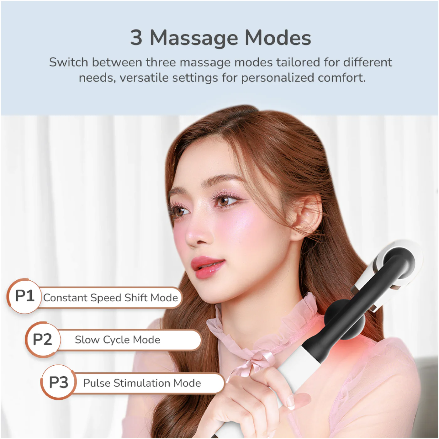 ZERO HEALTH CARE J-Relief Multi-mode, Multi-speed, Multi-head,Heat Therapy, Rechargeable Massage Gadget White