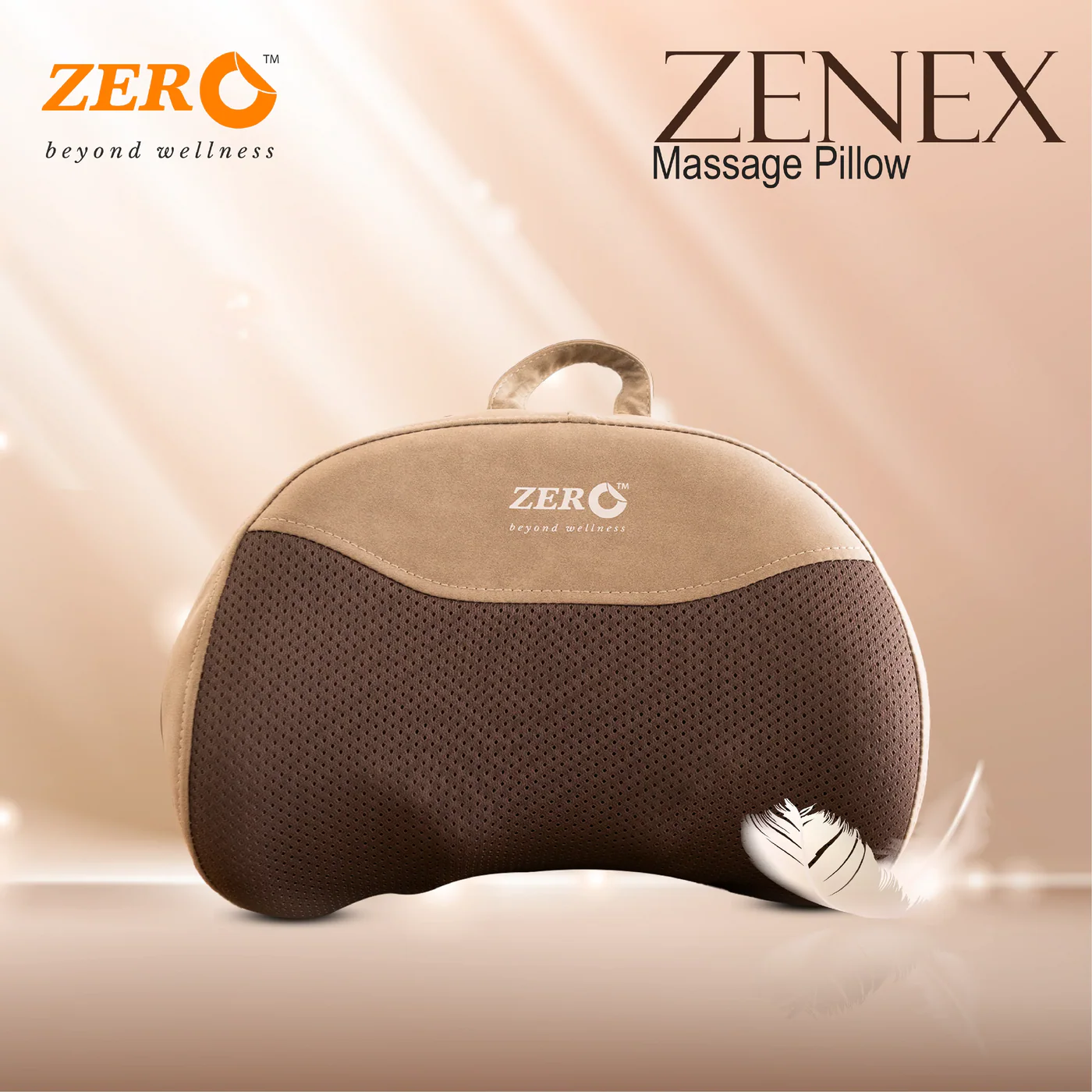 ZERO HEALTH CARE ZENEX Massage Pillow All-In-one, Heat Function, Rechargeable Massage Gadget Black