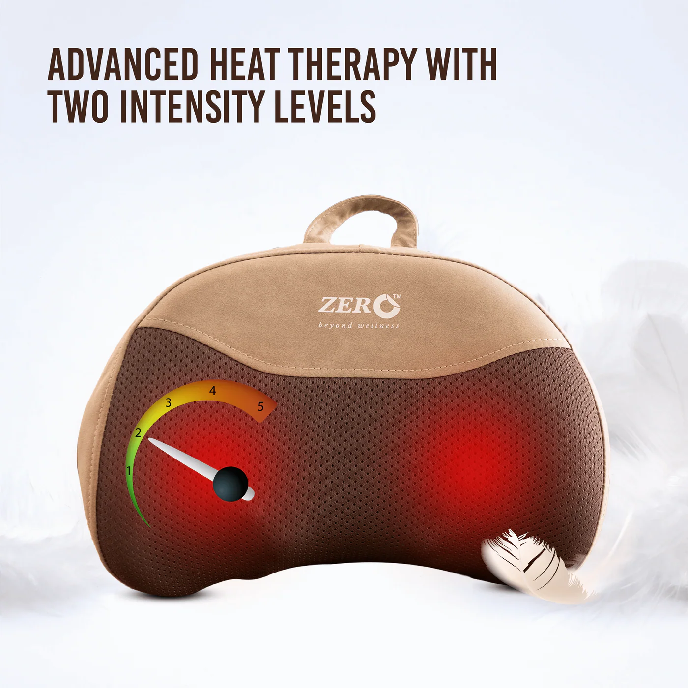 ZERO HEALTH CARE ZENEX Massage Pillow All-In-one, Heat Function, Rechargeable Massage Gadget Black